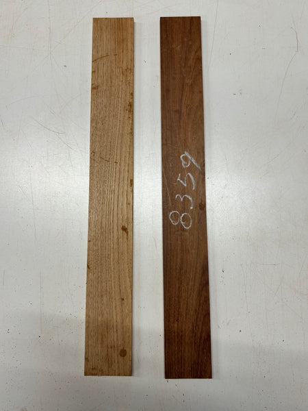 2 Pack, 2 Species Granadillo + White Oak Fingerboard Blanks  24"x3"x3/8"#8359 - Exotic Wood Zone