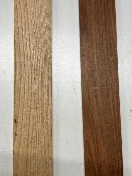 2 Pack, 2 Species Granadillo + White Oak Fingerboard Blanks  24"x3"x3/8"#8359 - Exotic Wood Zone