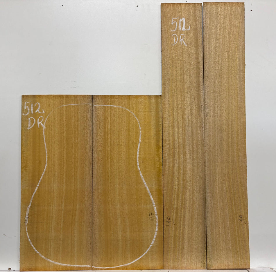 Golden Mango Dreadnought Guitar Back and Side Set #512