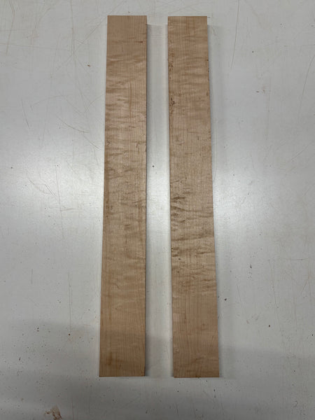 2 Pack, Flame Birdseye Maple Thin Stock Lumber 24"x2-3/4"x3/4"#8363 - Exotic Wood Zone