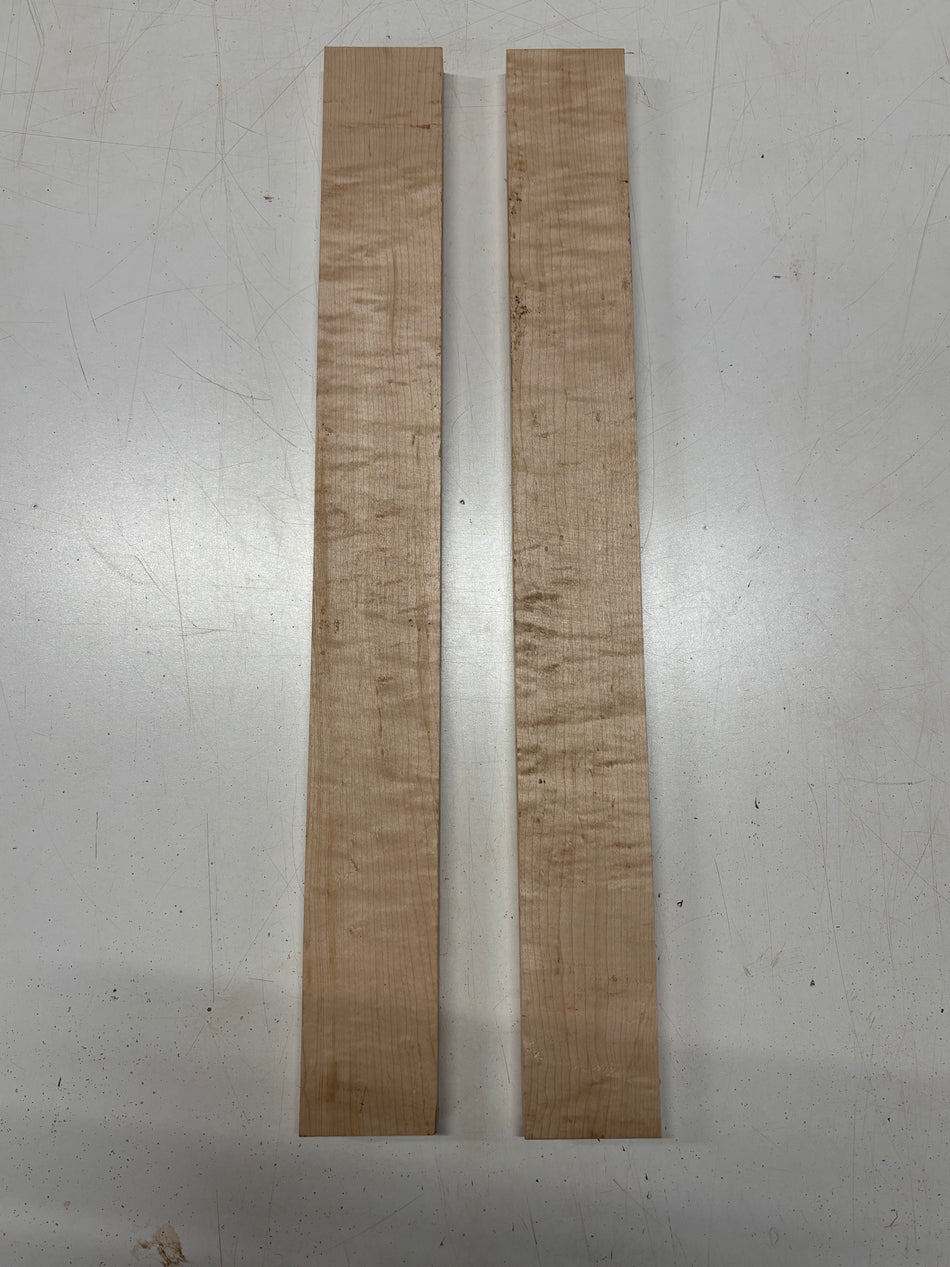 2 Pack, Flame Birdseye Maple Thin Stock Lumber 24"x2-3/4"x3/4"#8363 - Exotic Wood Zone