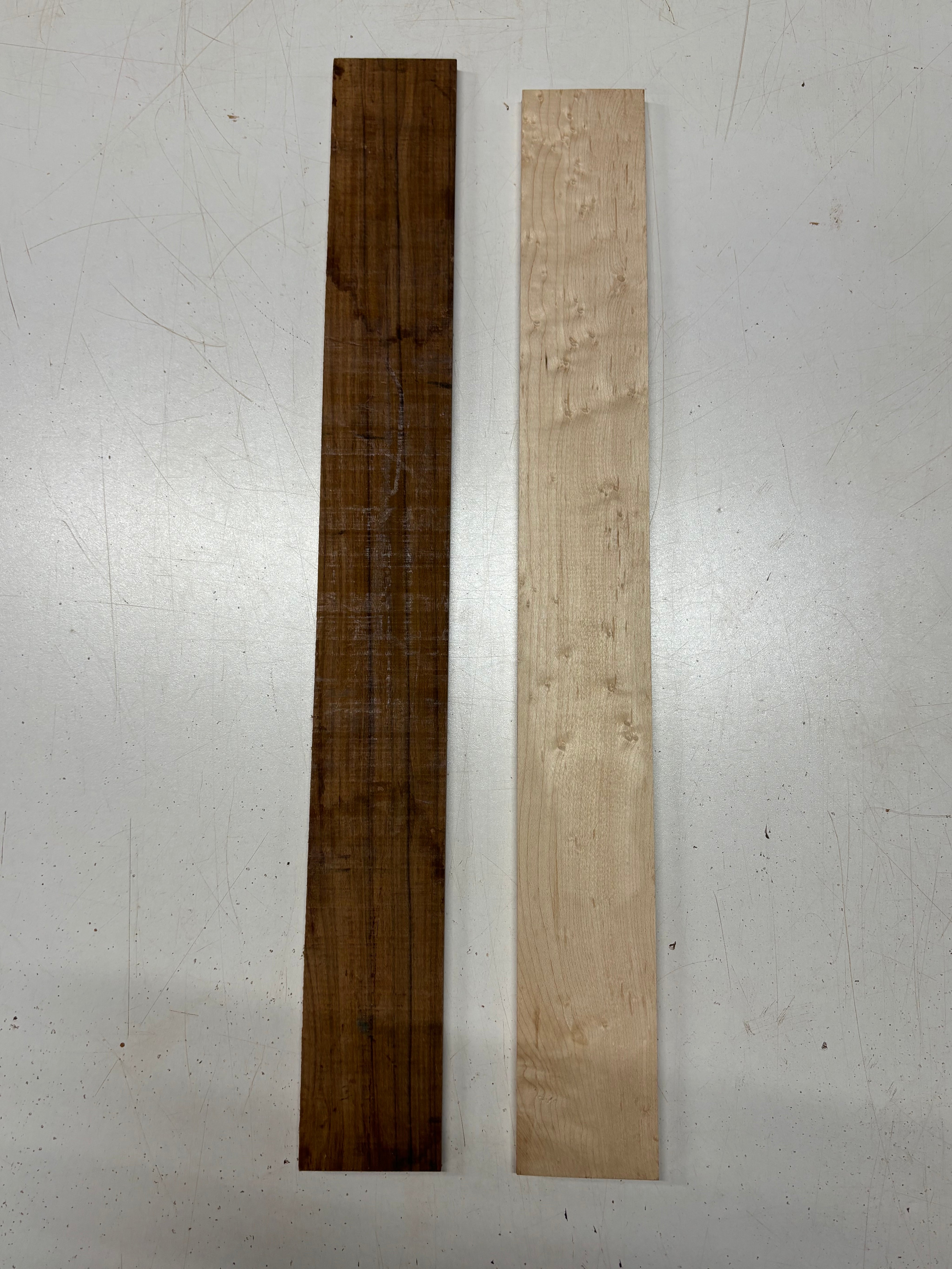2 Pack, 2 Species Birdseye Maple + Santos Rosewood Thin Stock Lumber  #8368 - Exotic Wood Zone