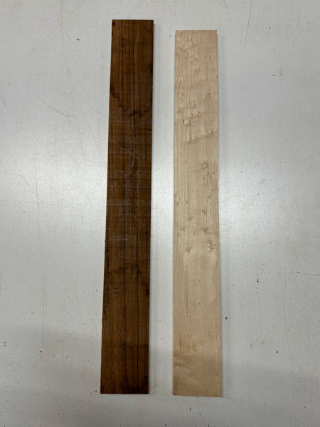 2 Pack, 2 Species Birdseye Maple + Santos Rosewood Thin Stock Lumber  #8368 - Exotic Wood Zone