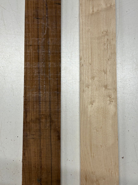 2 Pack, 2 Species Birdseye Maple + Santos Rosewood Thin Stock Lumber  #8368 - Exotic Wood Zone