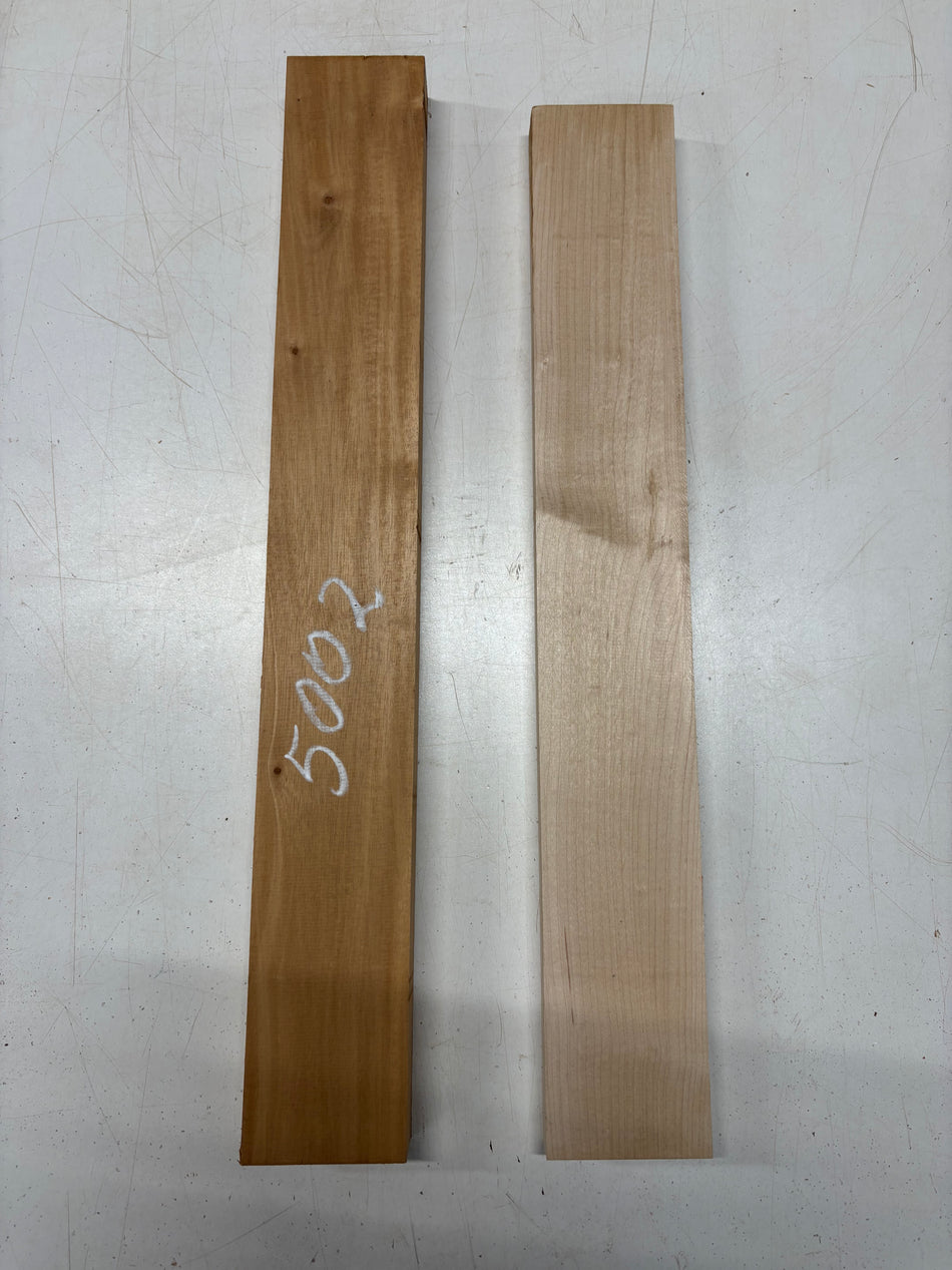 2 Pack, 2 Species, Honduras Mahogany + Hard Maple Thin Stock Lumber (Honduras Mahogany – 22" x 2-7/8" x 1-1/4", Maple – 21" x 2-7/8" x 1") #5002