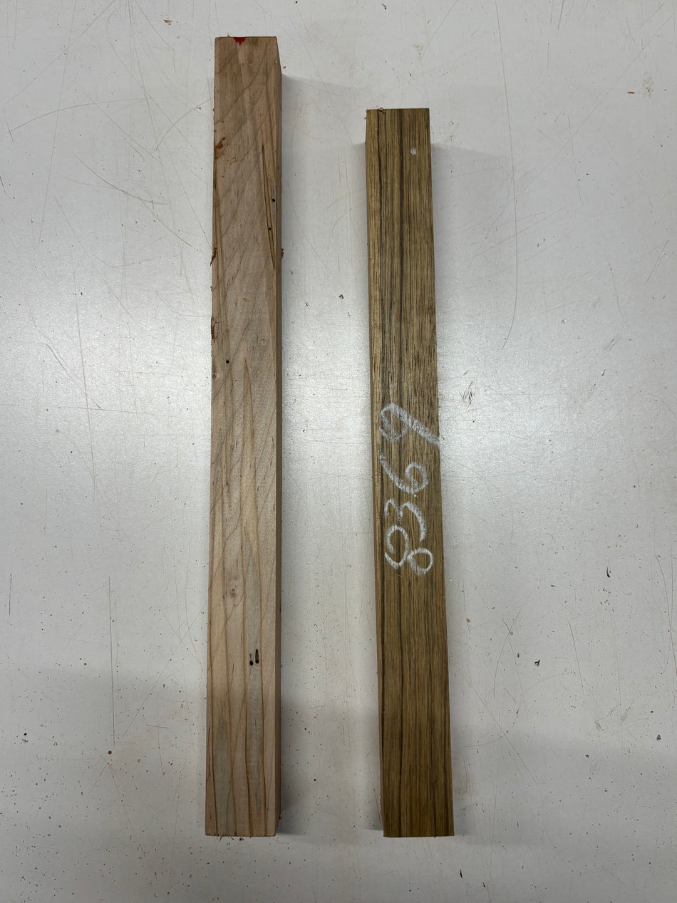 2 Pack, 2 Species Ambrosia Maple + Black Limba Turning Wood Blanks  #8369 - Exotic Wood Zone