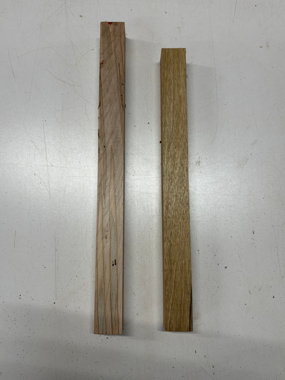 2 Pack, 2 Species Ambrosia Maple + Black Limba Turning Wood Blanks  #8369 - Exotic Wood Zone