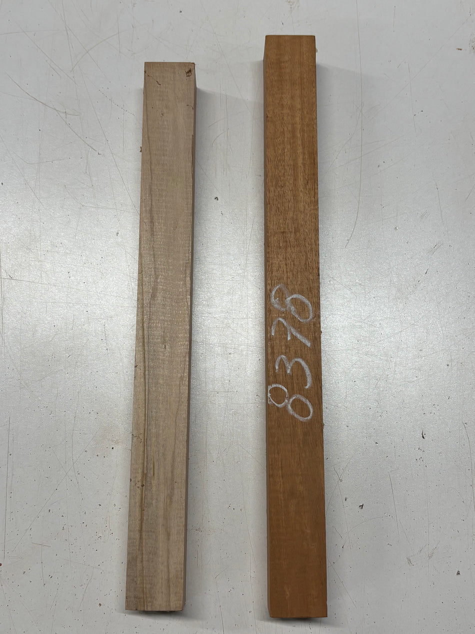 2 Pack, 2 Species Mahogany + Ambrosia Maple Turning Wood Blanks #8378 - Exotic Wood Zone