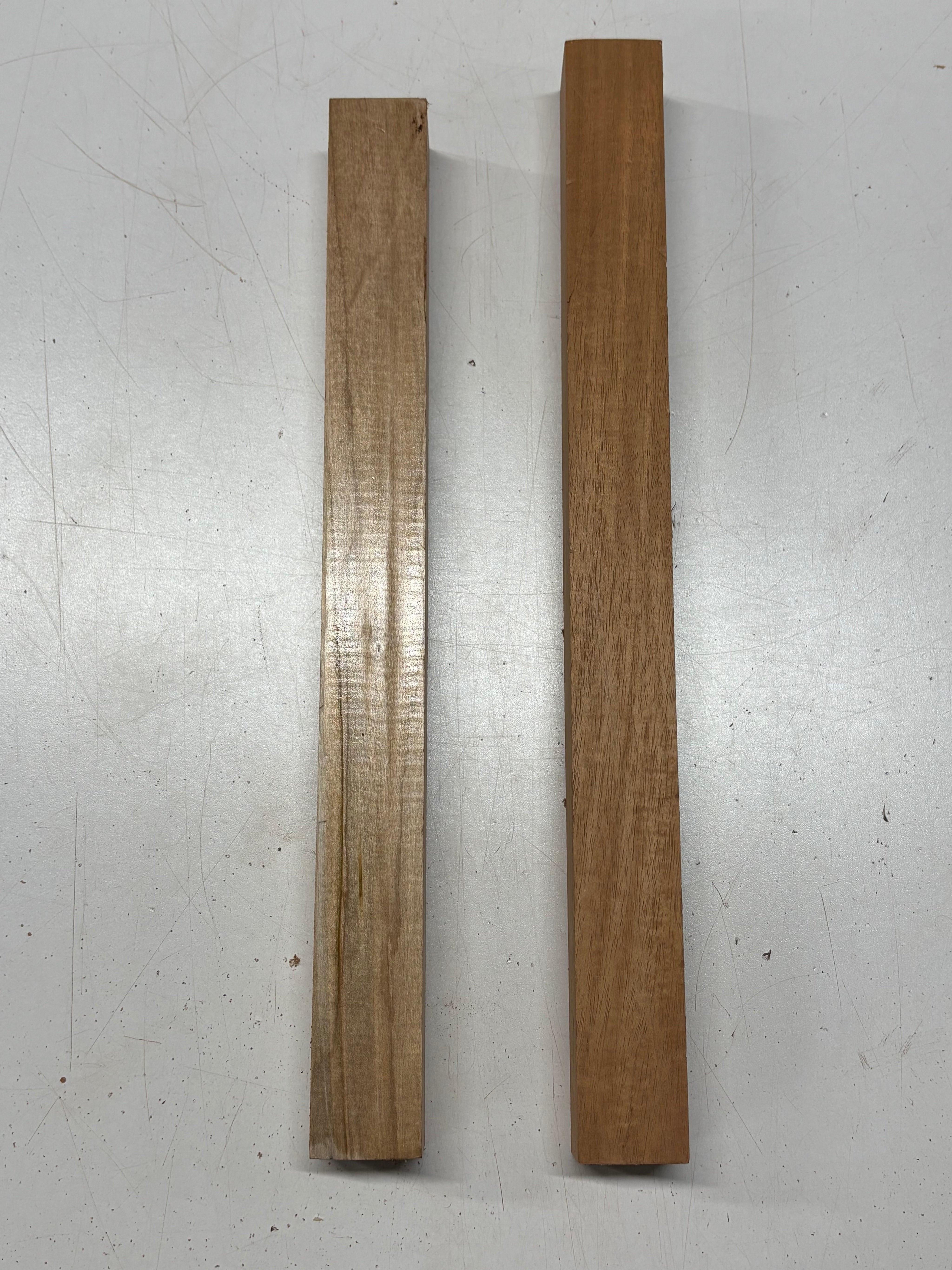 2 Pack, 2 Species Mahogany + Ambrosia Maple Turning Wood Blanks #8378 - Exotic Wood Zone