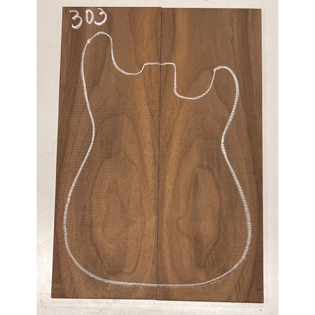 Black Walnut Bookmatched Guitar Drop Tops 21" x 7-1/4" x 1/4" #303 - Exotic Wood Zone - Buy online Across USA 