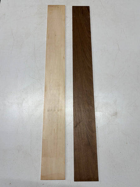 2 Pack, 2 Species, Peruvian Walnut + Basswood Thin Stock Lumber  36" x 4" x 1/4" #5019 Exotic Wood Zone 