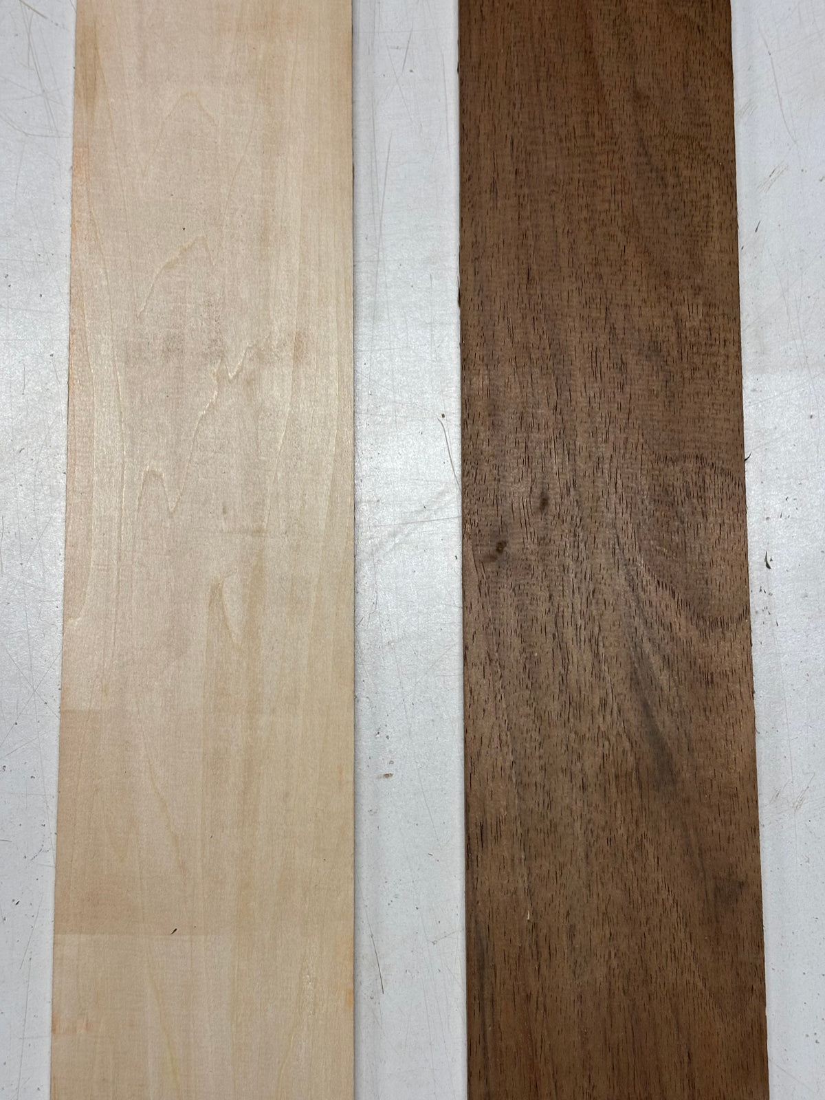 2 Pack, 2 Species, Peruvian Walnut + Basswood Thin Stock Lumber  36" x 4" x 1/4" #5019 Exotic Wood Zone 