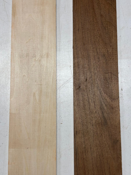 2 Pack, 2 Species, Peruvian Walnut + Basswood Thin Stock Lumber  36" x 4" x 1/4" #5019 Exotic Wood Zone 