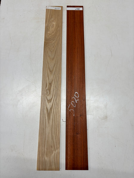 2 Pack, 2 Species, Padauk + White Ash Thin Stock Lumber 36" x 4" x 1/4" #5020 Exotic Wood Zone 