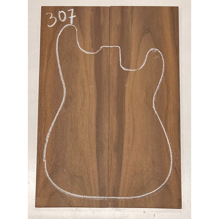 Black Walnut Bookmatched Guitar Drop Tops 21" x 7-1/4" x 1/4" #307 - Exotic Wood Zone - Buy online Across USA 