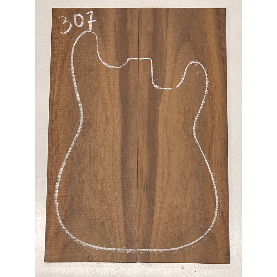 Black Walnut Bookmatched Guitar Drop Tops 21" x 7-1/4" x 1/4" #307 - Exotic Wood Zone - Buy online Across USA 