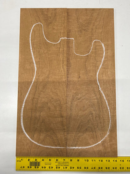 Beautiful Flame Curly Honduran Mahogany Bookmatched Guitar Drop Tops 21&quot; x 7&quot; x 1/4&quot; - Exotic Wood Zone - Buy online Across USA 