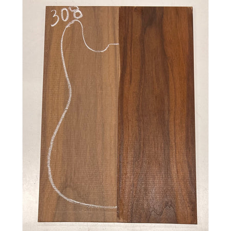 Black Walnut Bookmatched Guitar Drop Tops 21" x 7-1/4" x 1/4" #308 - Exotic Wood Zone - Buy online Across USA 