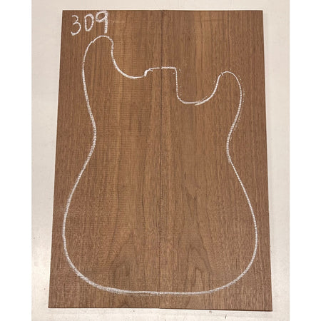 Black Walnut Bookmatched Guitar Drop Tops 21" x 7-1/4" x 1/4" #309 - Exotic Wood Zone - Buy online Across USA 