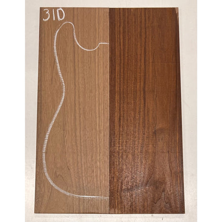 Black Walnut Bookmatched Guitar Drop Tops 21" x 7-1/4" x 1/4" #310 - Exotic Wood Zone - Buy online Across USA 