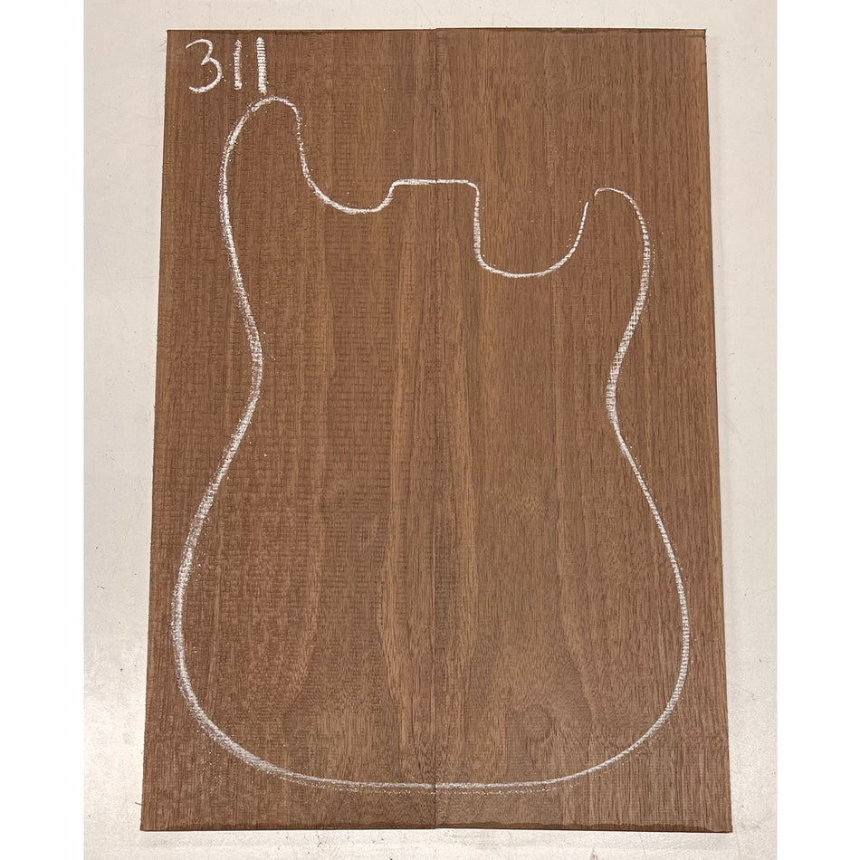 Black Walnut Bookmatched Guitar Drop Tops 21" x 7-1/4" x 1/4" #311 - Exotic Wood Zone - Buy online Across USA 