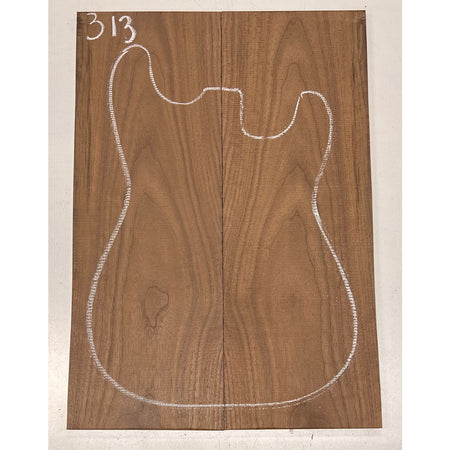 Black Walnut Bookmatched Guitar Drop Tops 21" x 7-1/4" x 1/4" #313 - Exotic Wood Zone - Buy online Across USA 