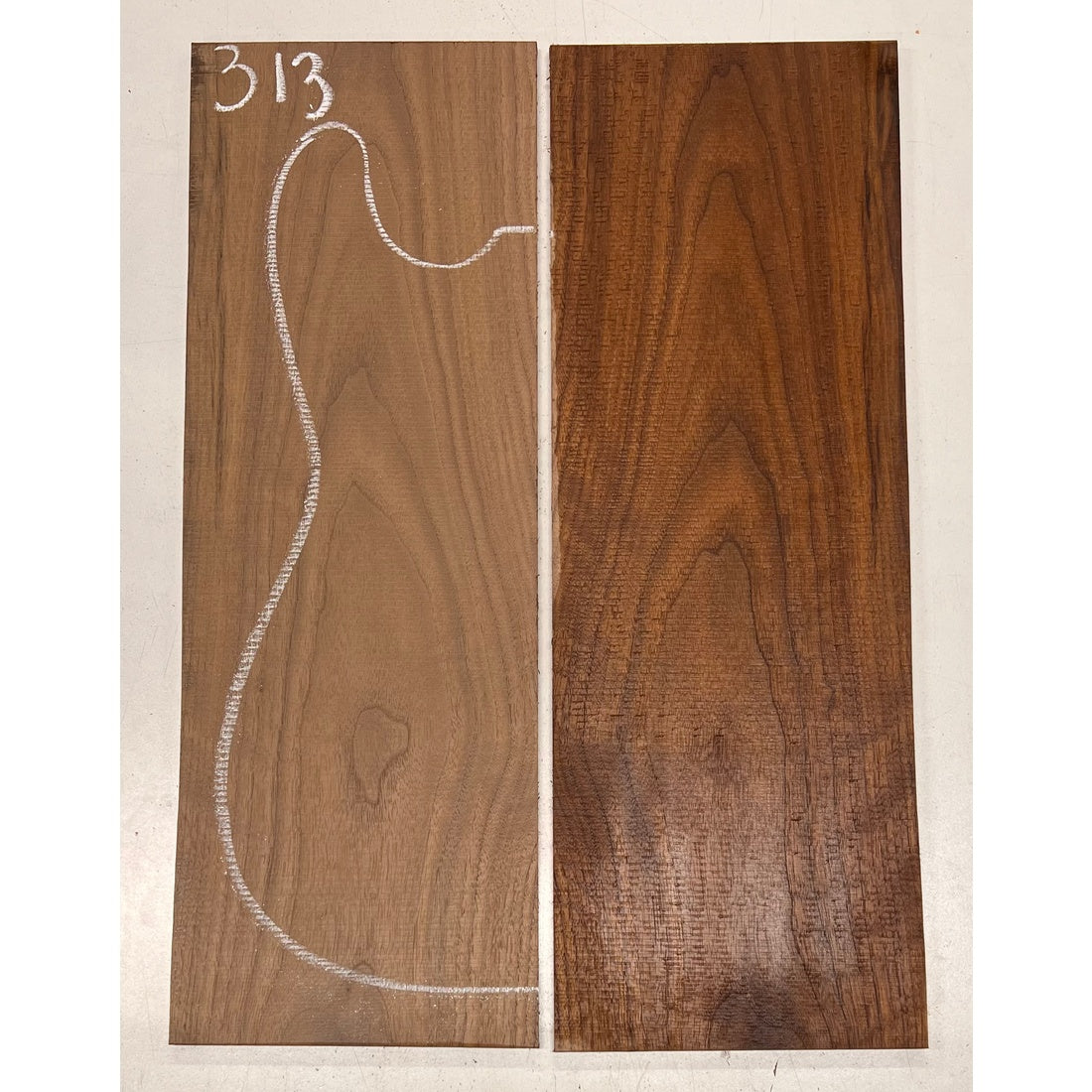 Black Walnut Bookmatched Guitar Drop Tops 21" x 7-1/4" x 1/4" #313 - Exotic Wood Zone - Buy online Across USA 