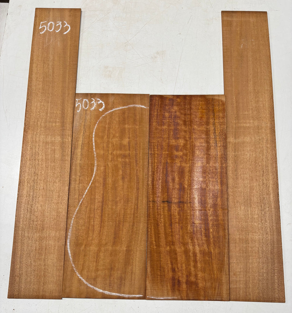 Genuine Mahogany Dreadnought Guitar Back and Side Set  #5033