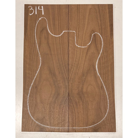 Black Walnut Bookmatched Guitar Drop Tops 21" x 7-1/4" x 1/4" #314 - Exotic Wood Zone - Buy online Across USA 