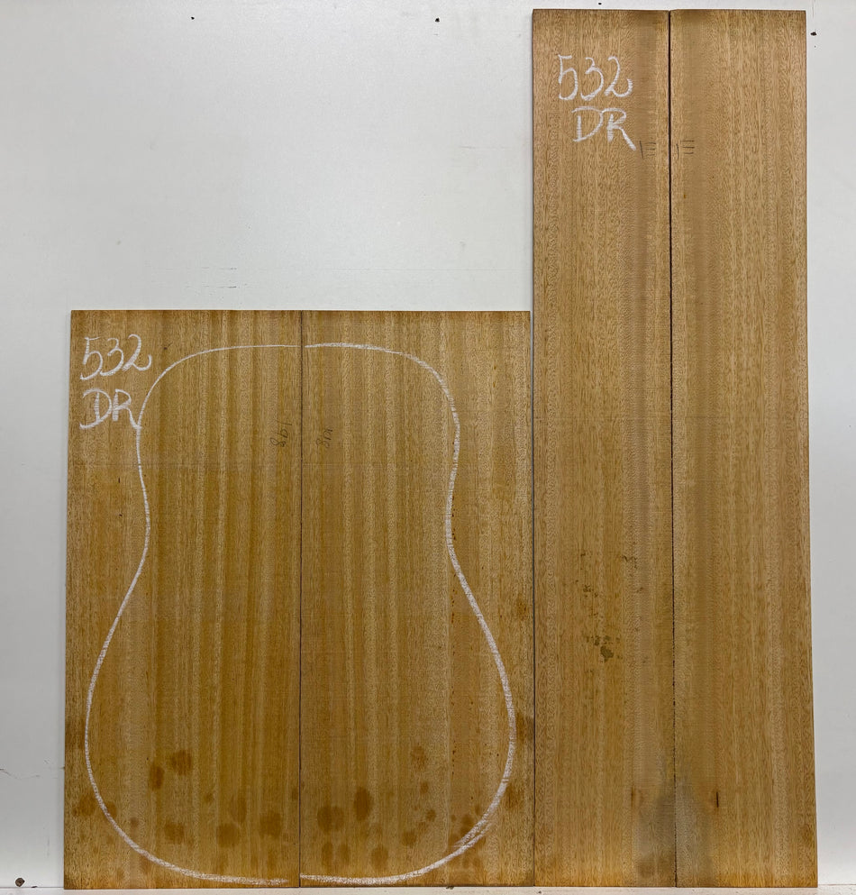 Golden Mango Dreadnought Guitar Back and Side Set #532