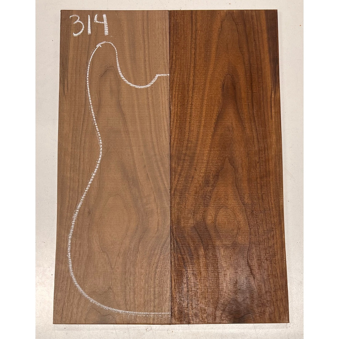 Black Walnut Bookmatched Guitar Drop Tops 21" x 7-1/4" x 1/4" #314 - Exotic Wood Zone - Buy online Across USA 