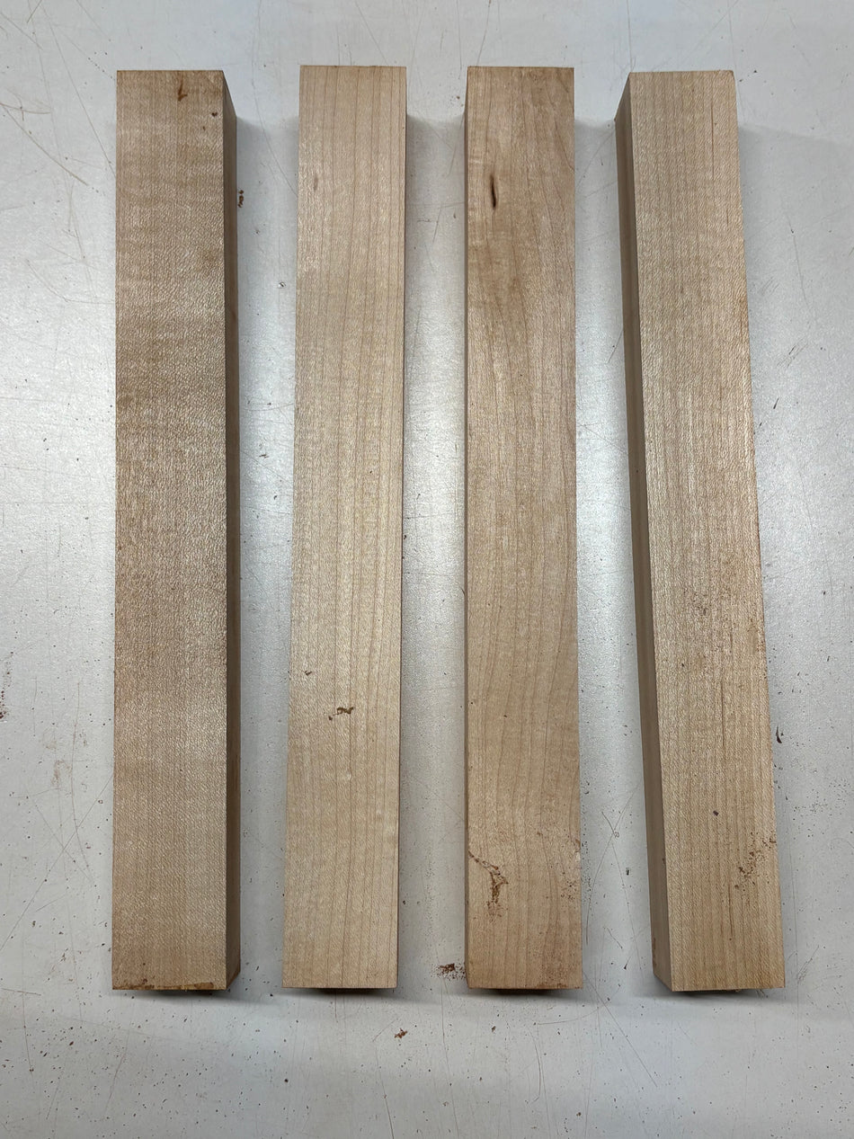 4 Pack, Hard Maple Turning Wood Blanks  12-1/2"x1-1/2"x1-1/2"#8404 - Exotic Wood Zone