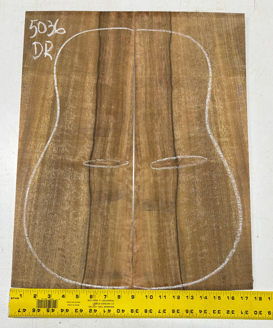 Chocolate Flame Mango Dreadnought Guitar Back Set #5036