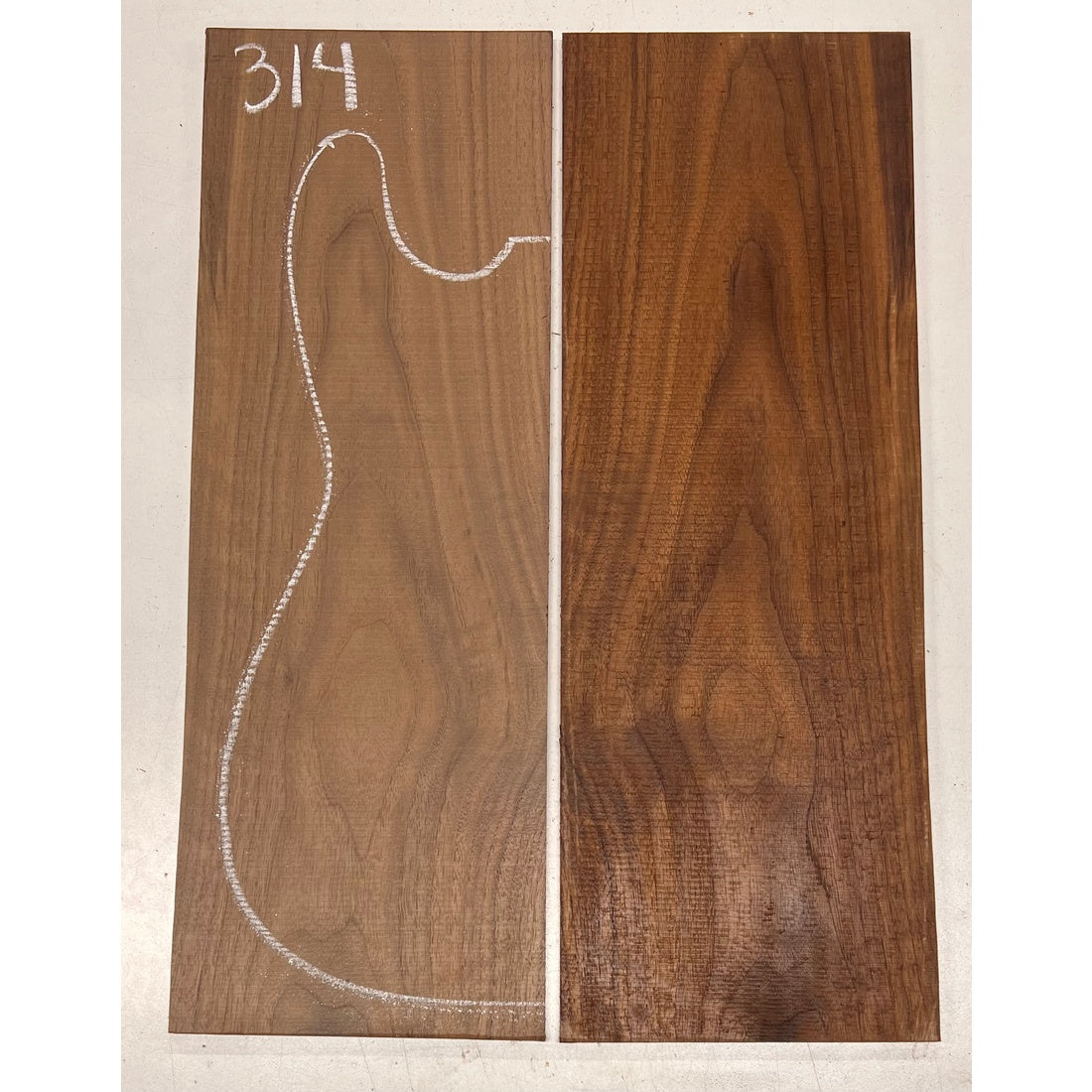 Black Walnut Bookmatched Guitar Drop Tops 21" x 7-1/4" x 1/4" #314 - Exotic Wood Zone - Buy online Across USA 