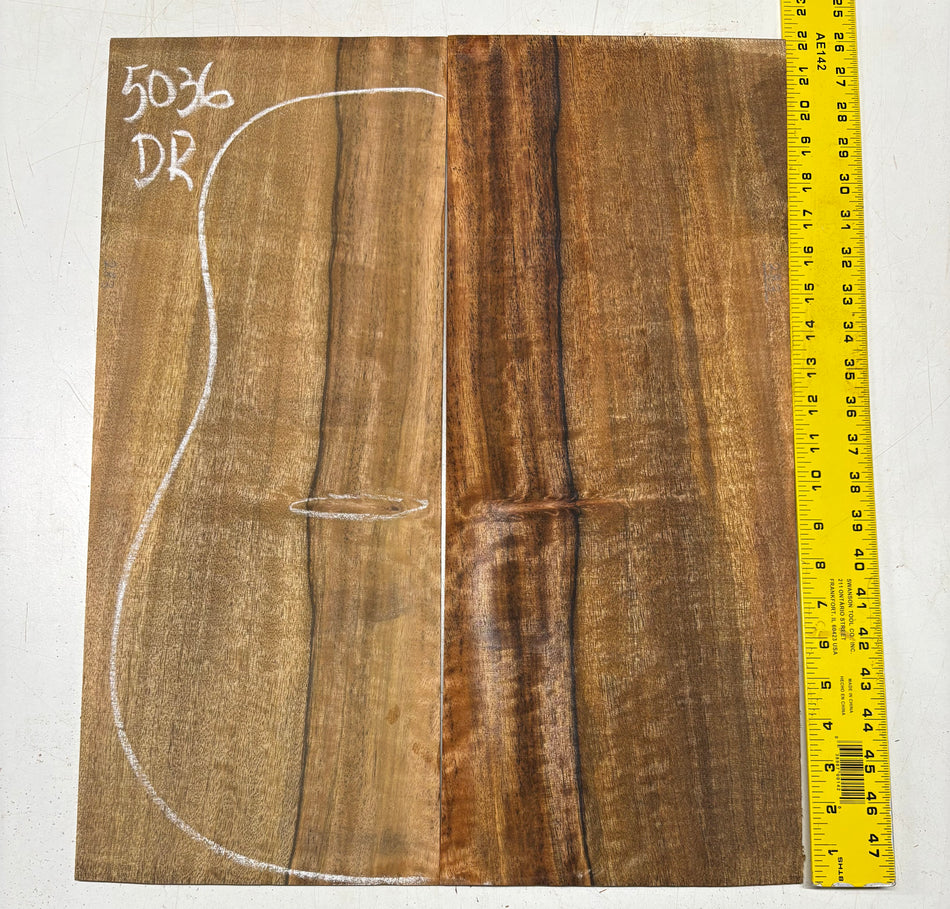 Chocolate Flame Mango Dreadnought Guitar Back Set #5036