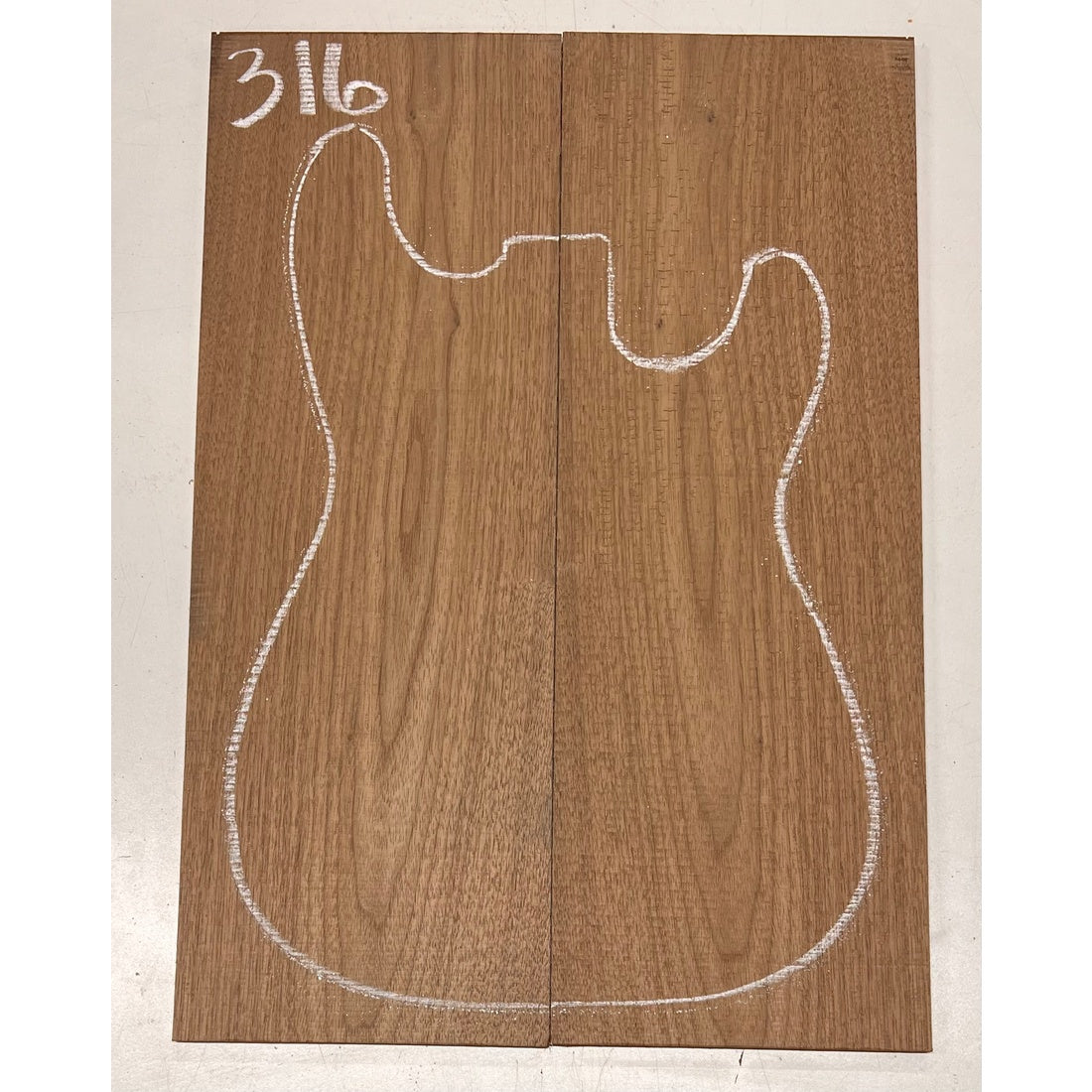 Black Walnut Bookmatched Guitar Drop Tops 21" x 7-1/4" x 1/4" #316 - Exotic Wood Zone - Buy online Across USA 