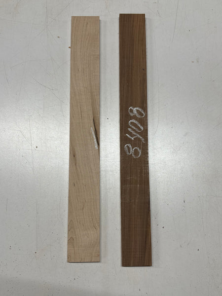 2 Pack, 2 Species Santos Rosewood + Hard Maple Fingerboard Blanks  #8408 - Exotic Wood Zone