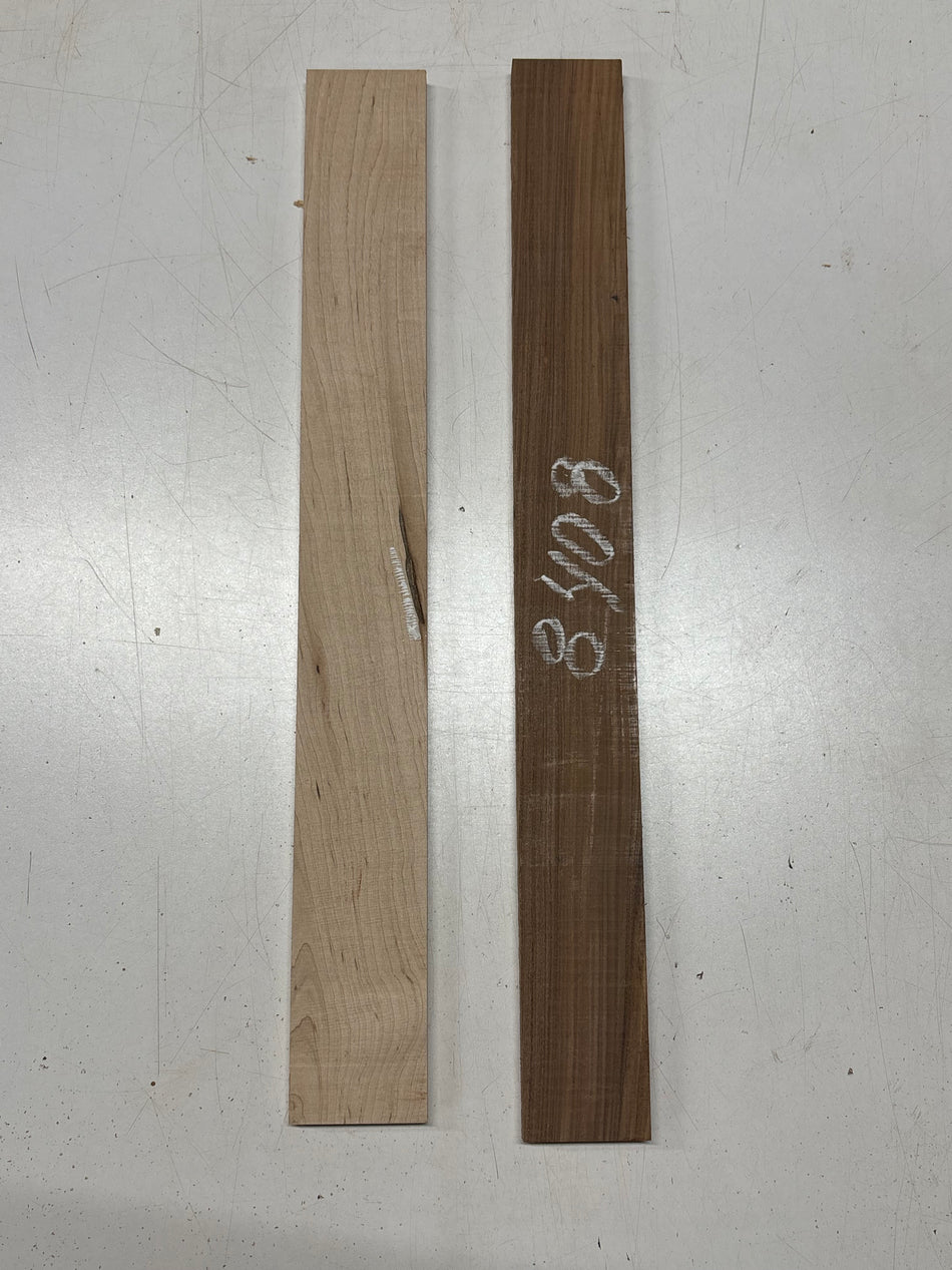 2 Pack, 2 Species Santos Rosewood + Hard Maple Fingerboard Blanks  #8408 - Exotic Wood Zone
