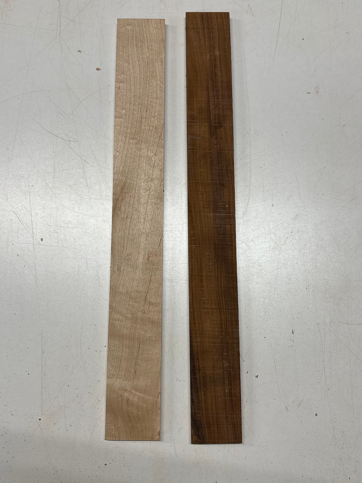 2 Pack, 2 Species Santos Rosewood + Hard Maple Fingerboard Blanks  #8408 - Exotic Wood Zone