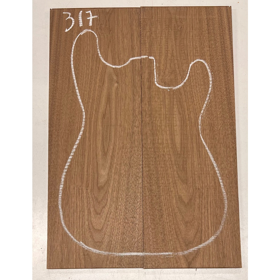 Black Walnut Bookmatched Guitar Drop Tops 21" x 7-1/4" x 1/4" #317 - Exotic Wood Zone - Buy online Across USA 