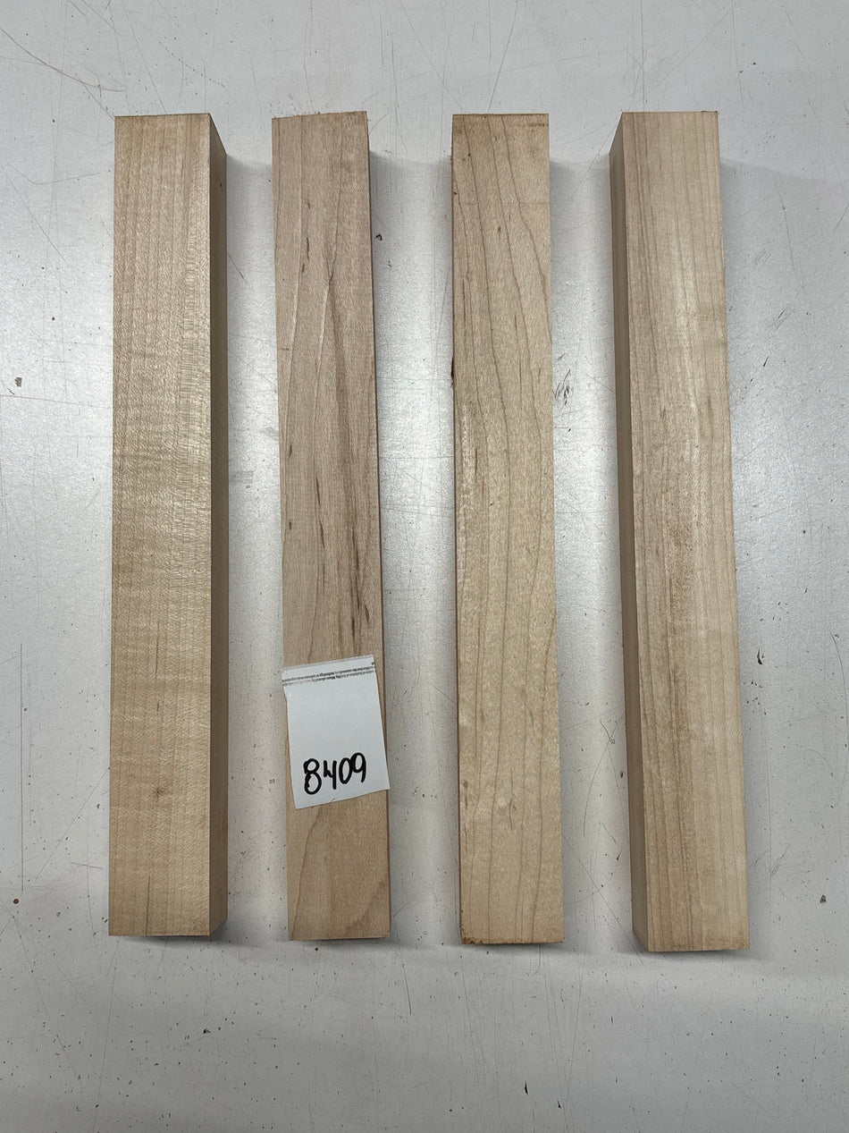 4 Pack, Hard Maple Turning Wood Blank 12-1/2"x1-1/2"x1-1/2" #8409 - Exotic Wood Zone