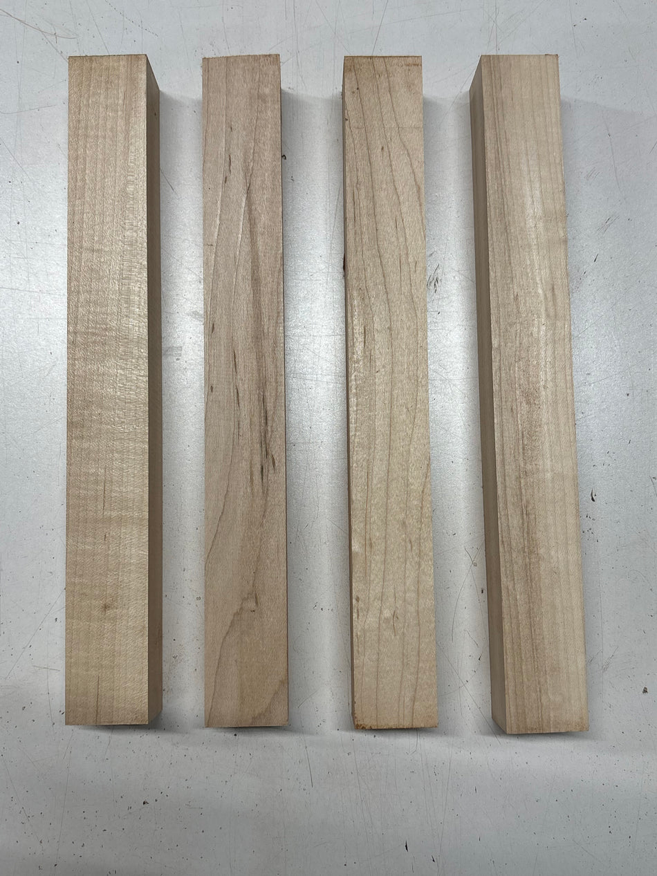 4 Pack, Hard Maple Turning Wood Blank 12-1/2"x1-1/2"x1-1/2" #8409 - Exotic Wood Zone
