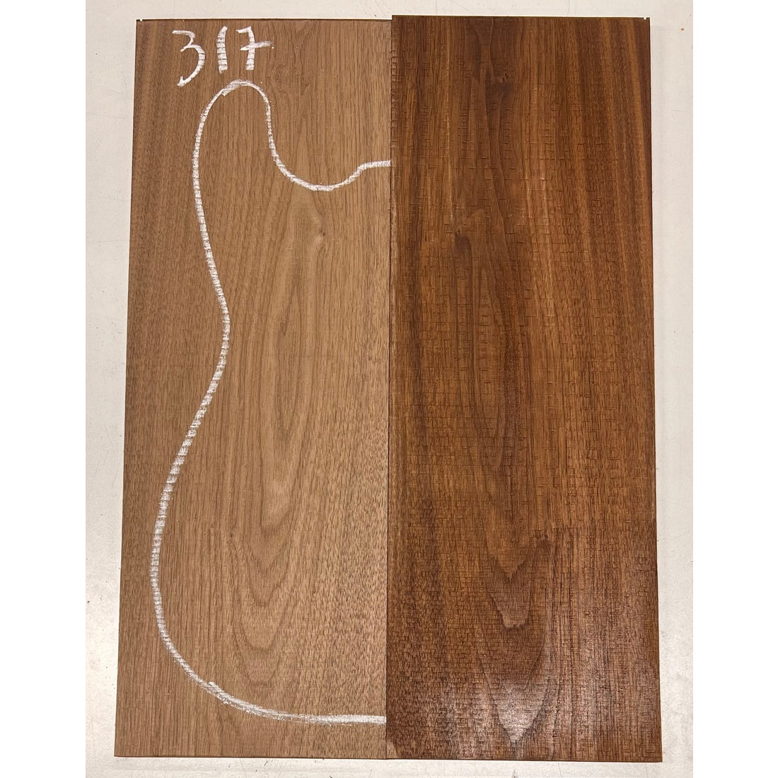 Black Walnut Bookmatched Guitar Drop Tops 21" x 7-1/4" x 1/4" #317 - Exotic Wood Zone - Buy online Across USA 