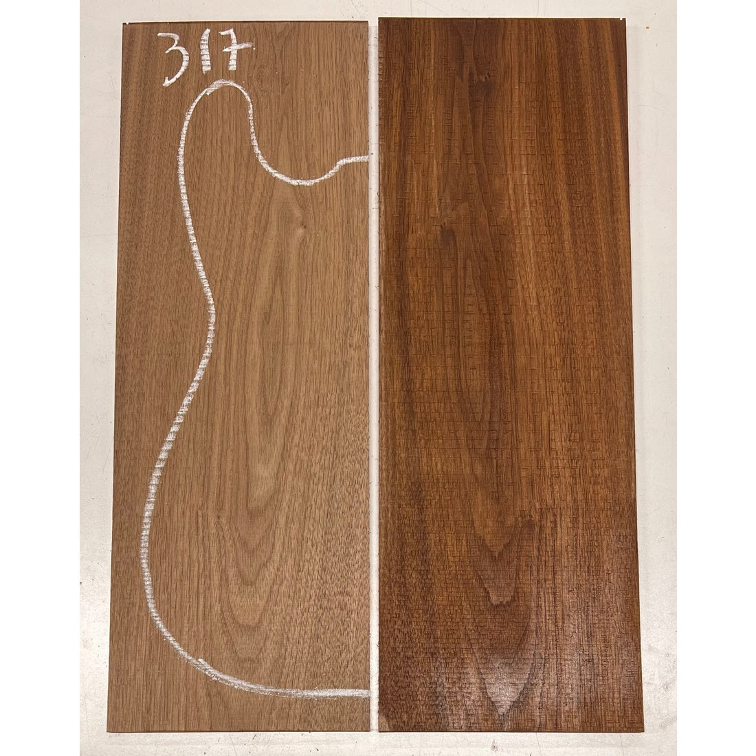 Black Walnut Bookmatched Guitar Drop Tops 21" x 7-1/4" x 1/4" #317 - Exotic Wood Zone - Buy online Across USA 