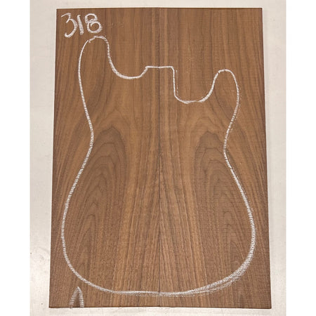 Black Walnut Bookmatched Guitar Drop Tops 21" x 7-1/4" x 1/4" #318 - Exotic Wood Zone - Buy online Across USA 