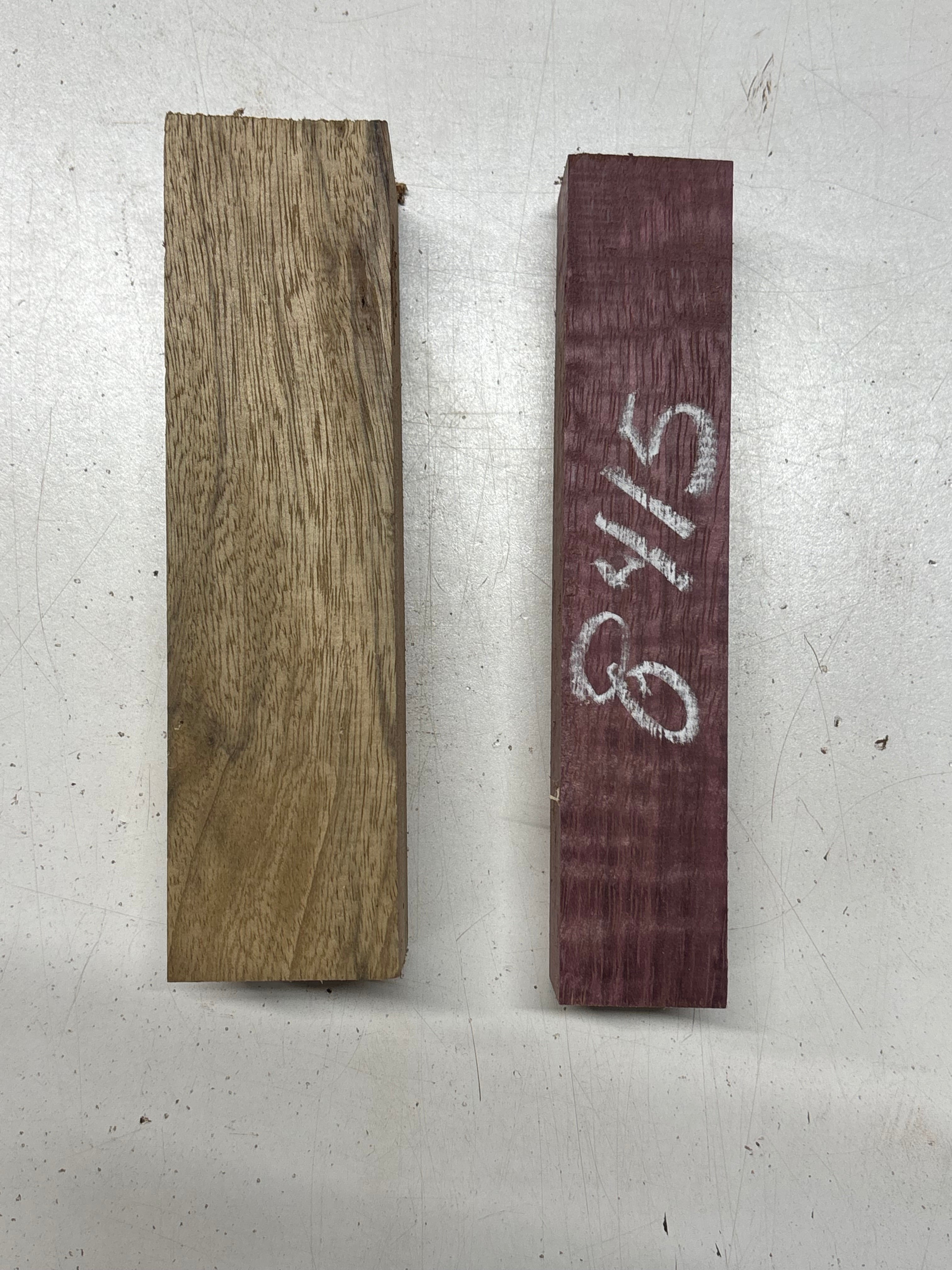 2 Pack, 2 Species Black Limba + Flame Purpleheart Turning Wood Blanks  #8415 - Exotic Wood Zone