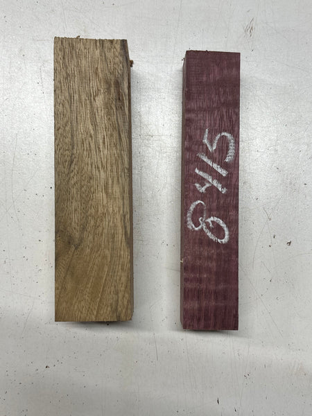 2 Pack, 2 Species Black Limba + Flame Purpleheart Turning Wood Blanks  #8415 - Exotic Wood Zone