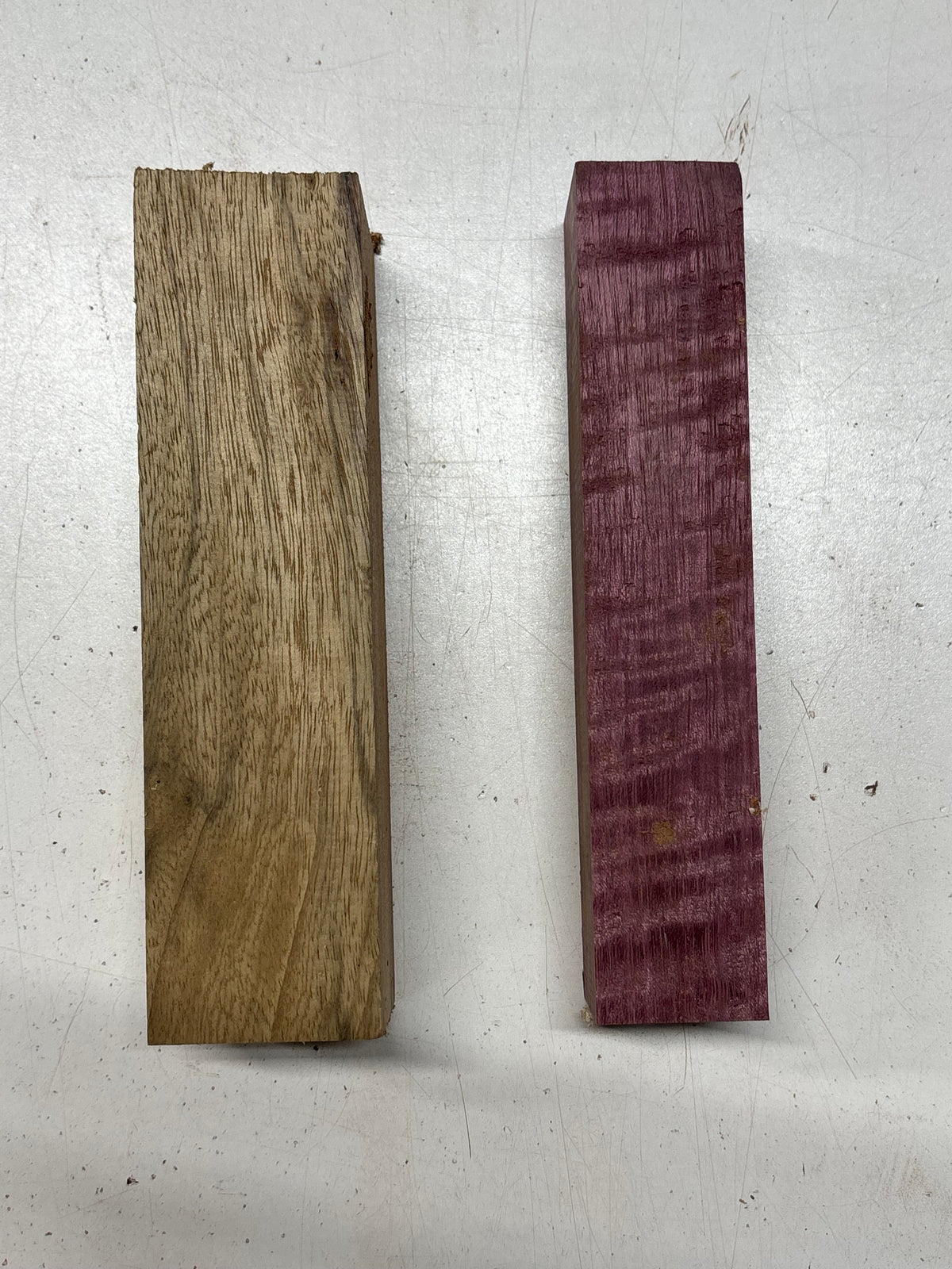 2 Pack, 2 Species Black Limba + Flame Purpleheart Turning Wood Blanks  #8415 - Exotic Wood Zone