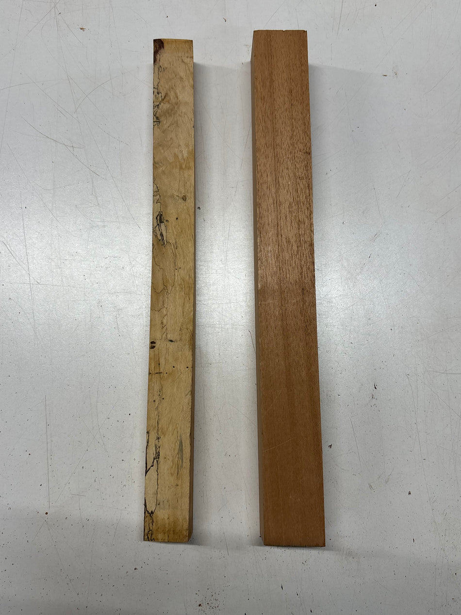 2 Pack, 2 Species Spanish Cedar + Spalted Tamarind Turning Wood Blanks #8416 - Exotic Wood Zone