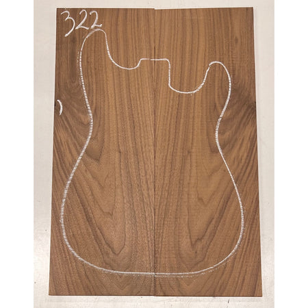 Black Walnut Bookmatched Guitar Drop Tops 21" x 7-1/4" x 1/4" #322 - Exotic Wood Zone - Buy online Across USA 